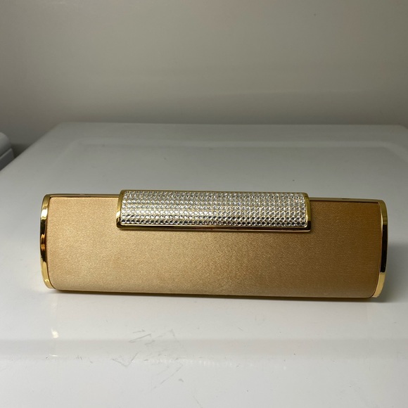 Satin evening bag. 304 crystals on clasp! Wear this 2 ways! - Picture 2 of 12